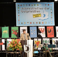 LO-Sprecher Stephan Grigat hob in seiner Rede hervor: "Ostpreußen lebt!" (Bild: E.G.)